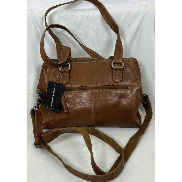 Spikes & Sparrow Handbag Crossbody 100% Leather Camel NEW (scuffs) - Picture 1 of 12